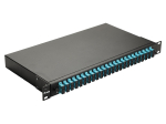 Equip 24-Port Fiber Optic Splice Box, LC Duplex, OM3, 1U, Equipped, Black