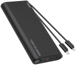 Powerbank Veger 25000 mAh 130 W PD QC 3.0 USB-A USB-C Black koos USB-C ja Lightning kaablitega