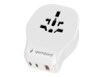 Gembird TPA-1A2C20-02-W Universal Travel Power Adapter 20W / white