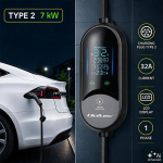 Qoltec Mobile EV Electric Car Charger with 2in1 Type 2 Adjustment | 7kW | 230V | CEE 32A | LED | 5m