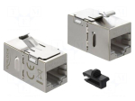 RJ 45 coupler | Keystone | RJ45 socket,both sides | with latch