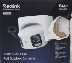 SALE OUT. Reolink PoE 4K 16MP Dual Lens and 180&deg; panoramic view Camera | Reolink UHD Dual-Lens PoE Surveillance Camera with 180&deg; Panoramic View | RP-PCT16MD | 24 month(s) | Dual lens | 16 MP | F2.8mm/F1.6 | IP67 | H.265/H.264 | Micro SD