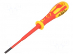 Screwdriver | insulated,slim | slot | 4,0x0,8mm | Blade length: 100mm