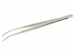 Tweezers | Tweezers len: 160mm | Blades: elongated,curved