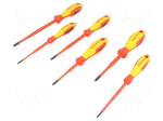 Kit: screwdrivers | Pcs: 6 | insulated | 1kVAC | Phillips,slot
