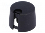 Knob | with pointer | plastic | &Oslash;shaft: 6mm | &Oslash;20x16mm | black | push-in