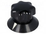 Knob | with pointer | ABS | &Oslash;shaft: 6mm | &Oslash;25x22mm | black | Shaft: smooth