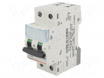 Circuit breaker | 400VAC | Inom: 16A | Poles: 2 | DIN | Charact: C | 6kA