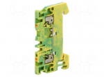 Splice terminal: rail | 1.5mm2 | ways: 1 | terminals: 2 | yellow-green