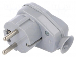 Connector: AC supply | male | plug | 2P+PE | 250VAC | 16A | grey | PIN: 3