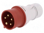 Connector: AC supply 3-phase | plug | male | 16A | 400VAC | IEC 60309