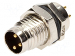 Connector: M8 | male | PIN: 3 | for panel mounting,front side nut
