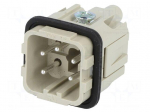 Connector: HDC | male | CK/MK | PIN: 5 | 4+PE | size 21.21 | 10A | 250V
