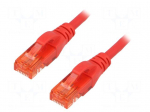 Patch cord | U/UTP | 6 | stranded | CCA | PVC | red | 0.5m | 26AWG