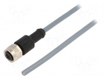 Cable: for sensors/automation | M12 | PIN: 4 | straight | 2m | plug | 4A