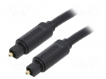 Cable | Toslink plug,both sides | 5m | Plating: gold-plated | black