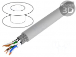 Wire | S/FTP | Cat 7 | Cu | wire | LSZH | grey | 305m | &Oslash;cable: 6.2mm | CPR: Eca