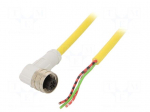 Cable: for sensors/automation | M12 | PIN: 3 | angled | 2m | plug | CSA