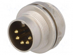 Connector: M16 | socket | male | PIN: 5 | 5A | 60V | soldering | straight