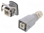 Connector: HDC | male + female | HA | PIN: 4 | 16A | 400V | 3+PE | size 1