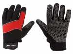Protective gloves | Size: 10 | black-red | microfiber,plastic