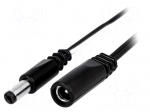Cable | 2x0.5mm2 | DC 5,5/2,1 plug,DC 5,5/2,1 socket | straight