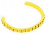 Marker: cable | Marking: I | 1.3&divide;3mm | PVC | yellow | leaded | PA-02 | L: 3mm