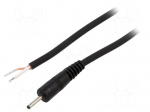 Cable | 1x0.75mm2 | wires,DC 2,35/0,7 plug | straight | black | 1.5m
