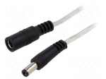 Cable | 2x0.5mm2 | DC 5,5/2,1 plug,DC 5,5/2,1 socket | straight