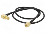 Cable | 0.5m | SMA male,SMA female | black | angled,straight | 50&Omega;