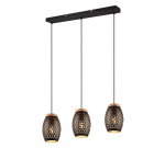 Trio Bidar piekarama lampa 3-pc E27 black/gold brushed steel R31573080 4017807574890
