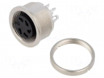 Connector: M16 | socket | female | PIN: 5 | 6A | 150V | soldering | straight