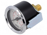 Manometer | 0&divide;4bar | rear connection | Thread: G 1/8" | 40mm | steel