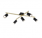 Trio Marley griestu lampa 5-pc GU10 black/gold  612400580 4017807523980