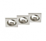 Trio Jura recessed spotlight GU10 brushed steel 3-pack square gaismeklis 650000307 4017807376265