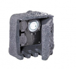 Trio-Lighting OUTDOOR Outdoor socket 9961 grey with 2 power sockets + timer