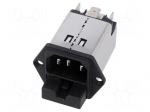 Connector: AC supply | socket | male | 2A | 250VAC | C14 (E) | 5220