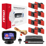 Auto- ja mootorrattatooted, elektroonika, navigatsioon, CB raadio // Parkimisandurite s&uuml;steemid | Keskluku s&uuml;steem | Autoalarmid // Zestaw czujnik&oacute;w parkowania czujniki cofania led graf 8 sensor&oacute;w czarne wewnętrzne 16,5 mm amio-02258