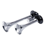 Auto- ja mootorrattatooted, elektroonika, navigatsioon, CB raadio // Auto elektroonikakomponendid : Installatsioonikaablid : Kaitsealused : &Uuml;hendused // Klakson sygnał dźwiękowy fanfara podw&oacute;jna chrom 12v 24v amio-03617