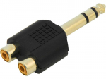 &Uuml;hendused // Different Audio, Video, Data connection plug and sockets // 3302#                Rozgałęźnik wtyk 6,3st-2gniazdo rca złoty