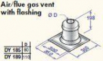 Air/flue gas vent with flashing D110, DY189, PPS