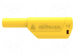 Laboratory connector: 4mm banana | plug | 32A | 1kV | yellow | 2.5mm2