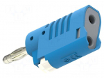 Laboratory connector: 4mm banana | plug | 36A | 30VAC | 60VDC | blue