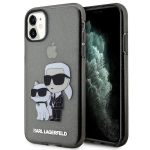 Back panel cover Karl Lagerfeld  Karl Lagerfeld KLHCN61HNKCTGK iPhone 11 / Xr 6.1" black/black hardcase Gliter Karl&Choupette