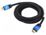 Cable | HDMI plug,both sides | textile | 3D,4K,ARC,CEC 2.0,HDR | 3m