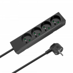 Elektrimaterjalid // Elektri laiendid, Pikendusjuhtmete, hajutuste ja UK ja USA adapterite komplekt // Przedłużacz 4 gniazda 1,5m typu francuskiego bez przełącznika (3x1,0mm) Rebel czarny