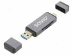 Card reader: memory | USB A plug,USB B micro plug,USB C plug