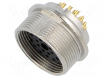 Connector: M16 | socket | female | PIN: 19 | 3A | 32V | soldering | straight