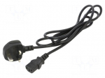 Cable | H03VV-F | 3x0.75mm2 | BS 1363 (G) plug,IEC C13 female | PVC