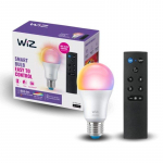 WiZ Connected 60W A60 E27 gudrā LED spuldze RGB 1 gab. + pults 929003611231 8720169074996